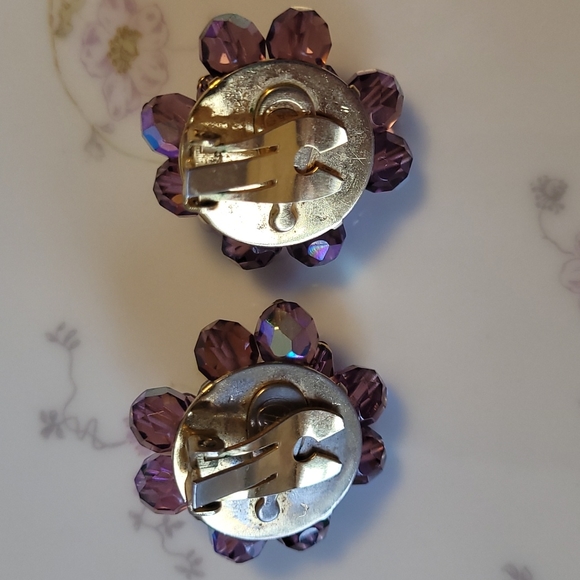 Chameleon vintage clip earrings glass beads wired - Picture 8 of 13